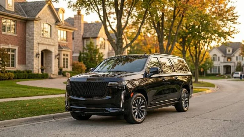 Luxury SUV chauffeur service Chicago featuring a premium black SUV with a professional chauffeur for executive travel.