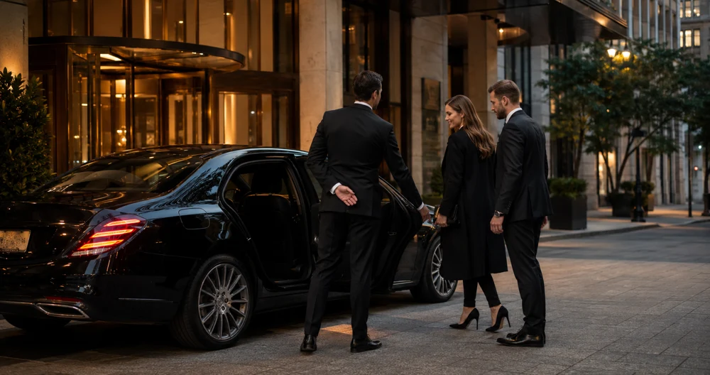 Professional chauffeur providing premium black car and limousine service in Chicago