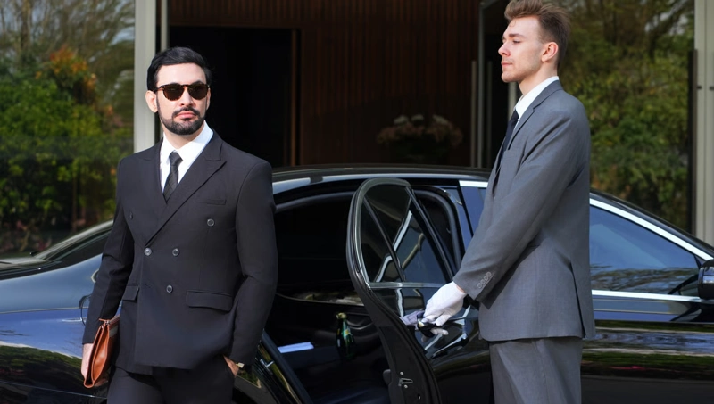 Airport transfer service with a luxury chauffeur-driven vehicle for reliable and comfortable transportation.