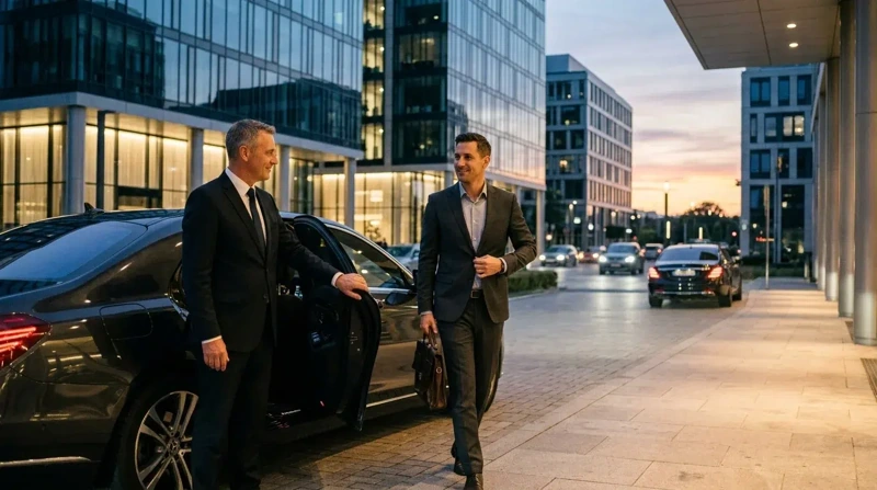 Private driver in Chicago with a luxury chauffeur-driven vehicle for executive, airport, and personal transportation.